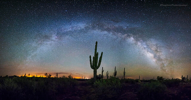 Close to Phoenix, Saguaro National Park is a great place for to get a view of the night sky.