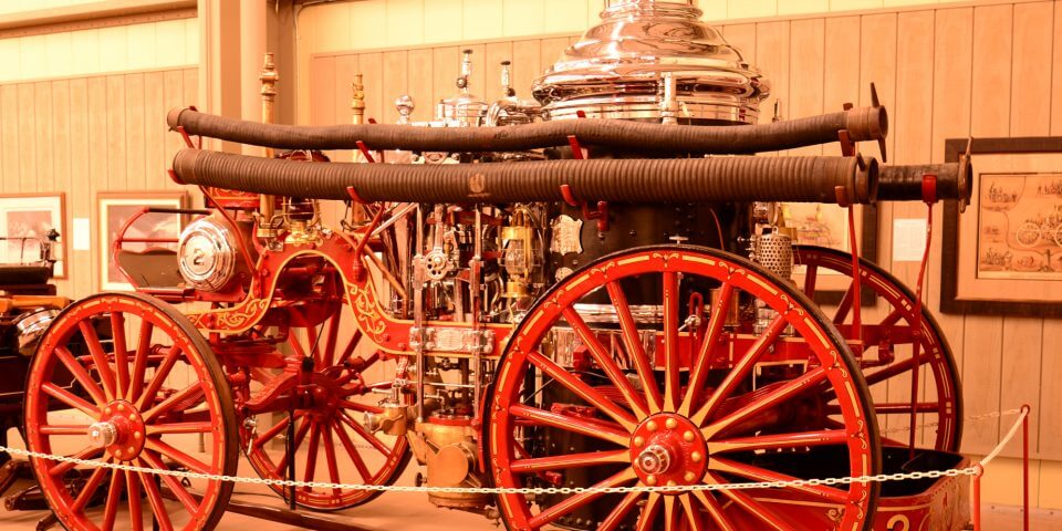 An old fire engine at the Hall of Flame Fire Museum in Phoenix, Arizona. 