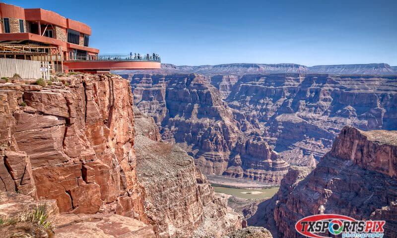 The skywalk above the Grand Canyon West providing some of the greatest views of the Grand Canyon.
