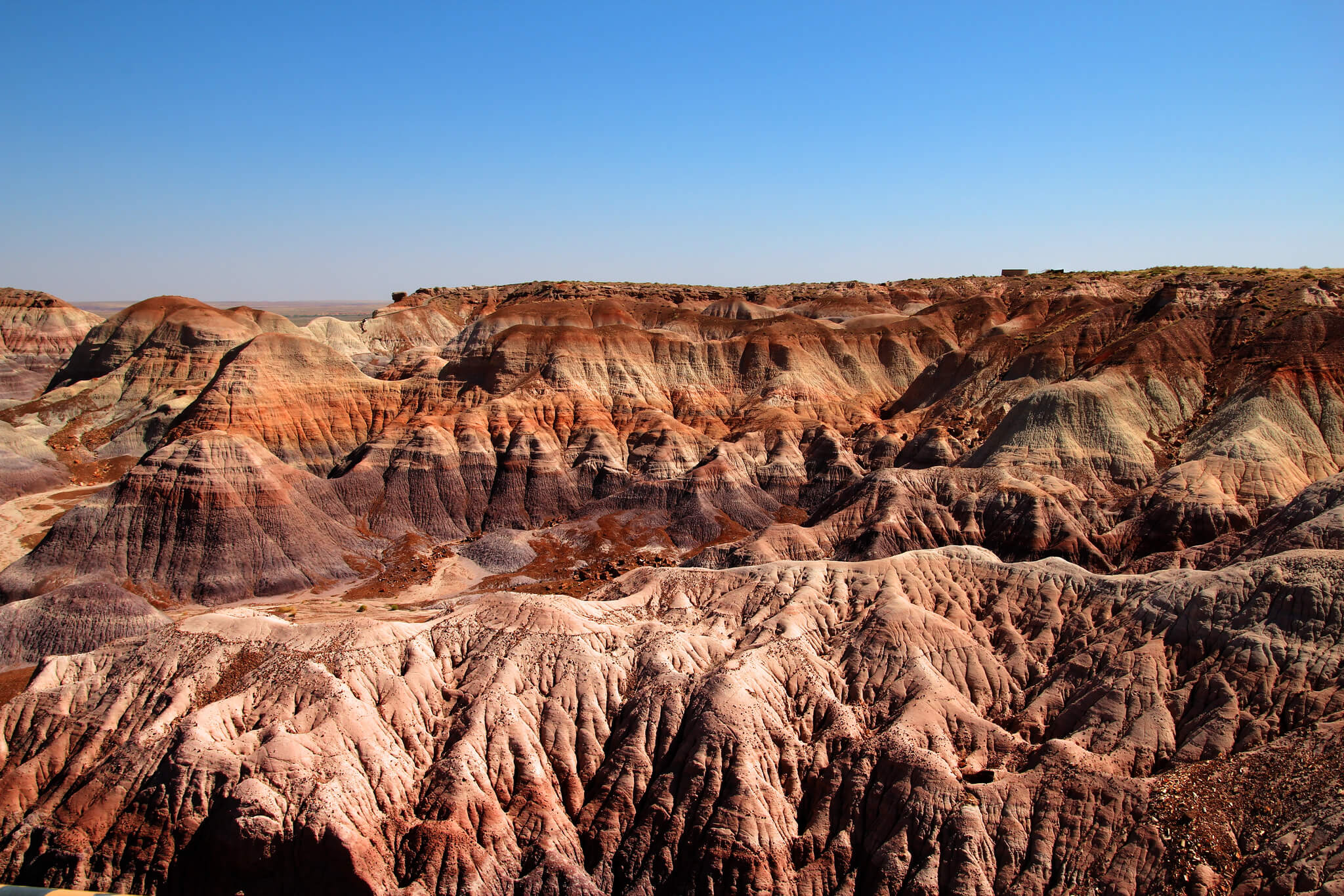 Mountainous rock formations abound on the Painted Desert.