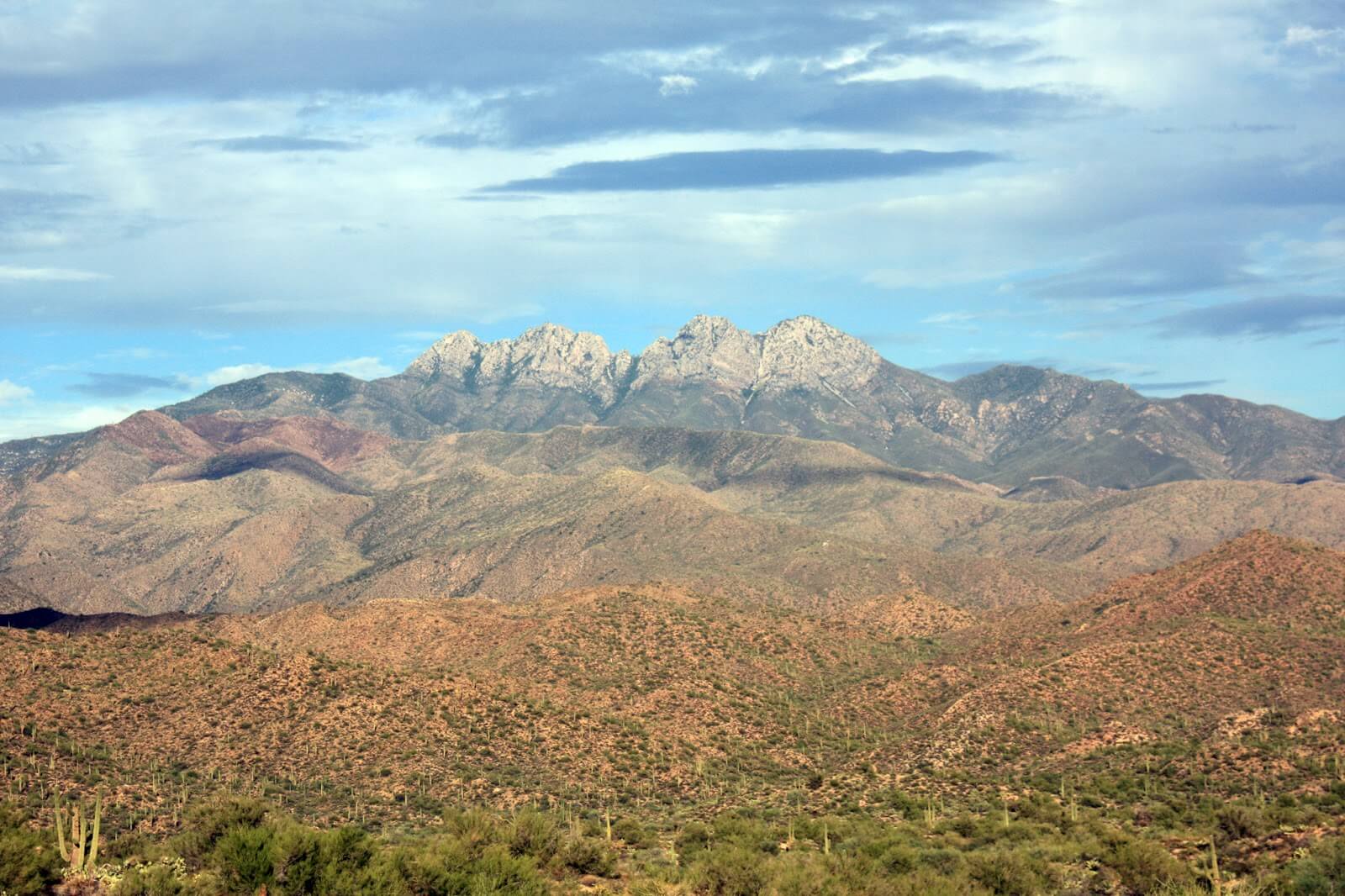 Browns Peak, on of the Four Peaks is in the distance with miles of desert land in front.