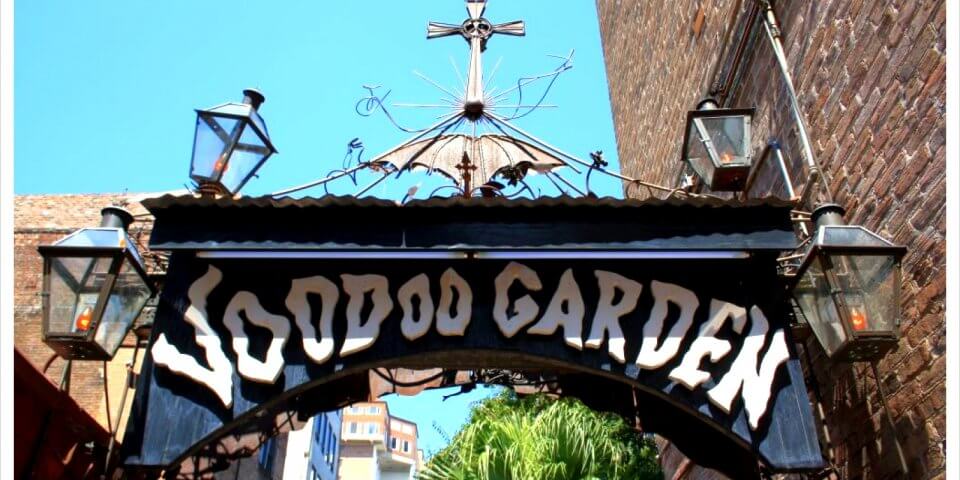 Voodoo Garden sign in New Orleans, Louisiana. Photo by Globe Trotter Girls