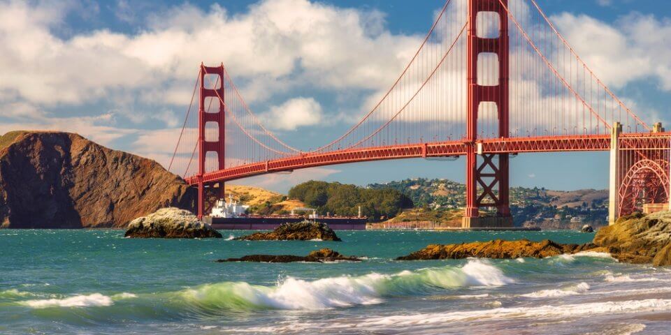 The Golden Gate Bridge in San Francisco, California. 