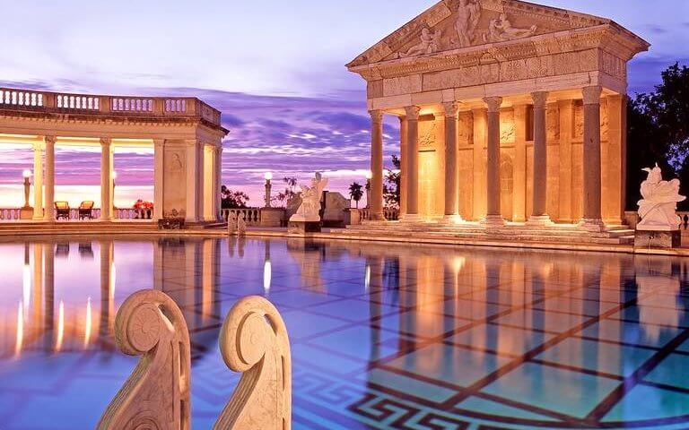 The outside pool of Hearst Castle in California.
