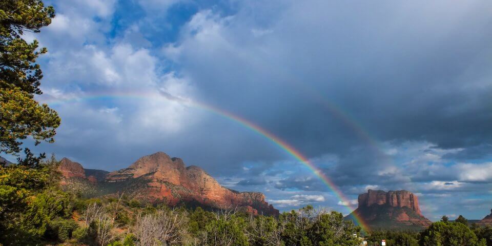 Double rainbows in this picture of Sedona.