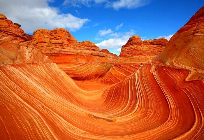 The Wave in Northern Arizona on a sunny and clear day.