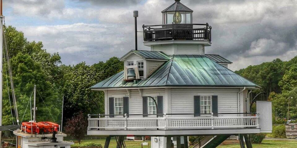 Hooper Strait Lighthouse, now a part of the Chesapeake Bay Maritime Museum in St. Michaels.