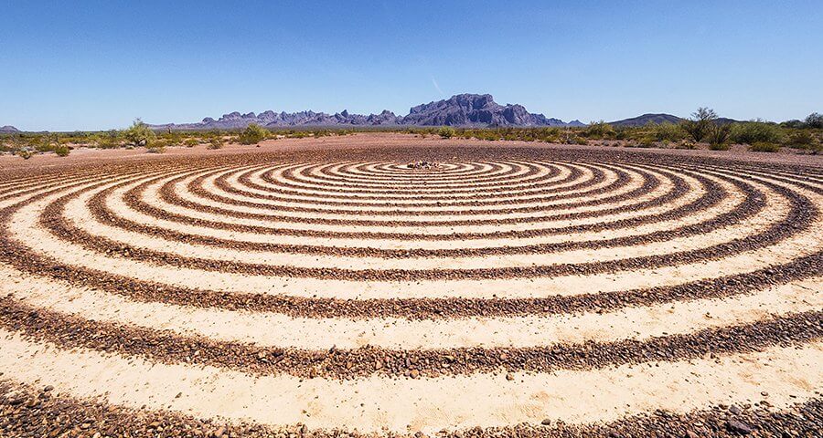 The Spiral Labyrinth in the Kofa National Wildlife Refuge in Arizona.