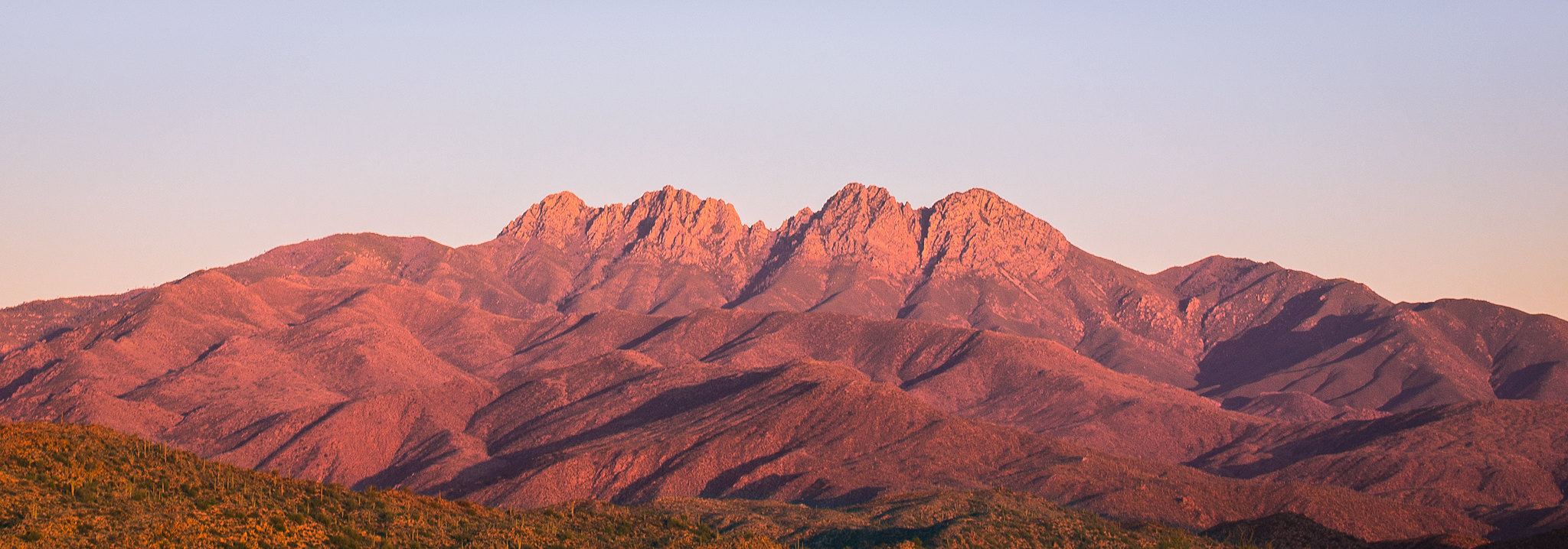 Landscape shot of Four Peaks in the Tonto National Forest.