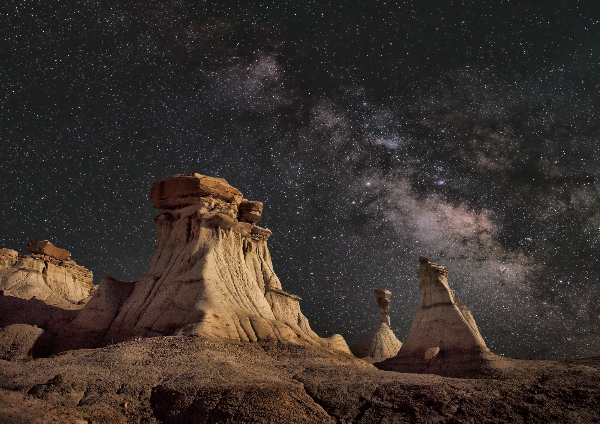 Chaco Canyon under the Milky Way. The beauty of this natural place eases the mind of the coronavirus in New Mexico.