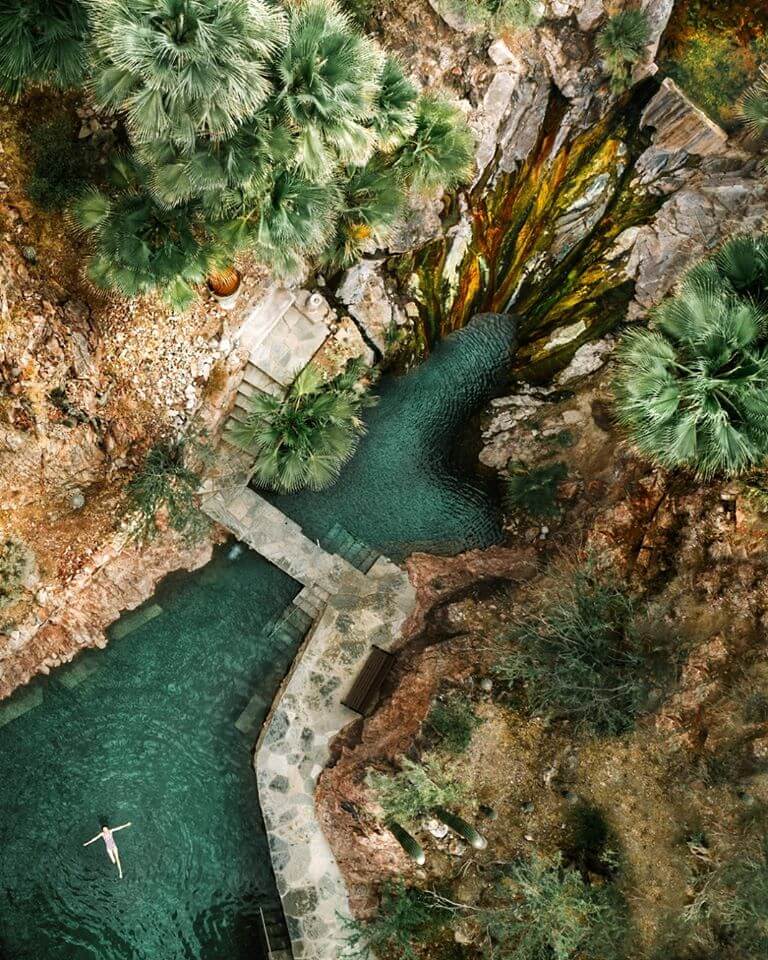 Aerial View Spring Best Relaxation Place in Arizona Castle Hot Springs