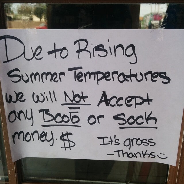 Gross Money Store Sign Arizona Heat