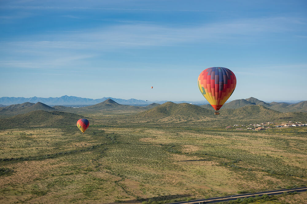 Phoenix Hot Air Balloon exploring arizona from the skies