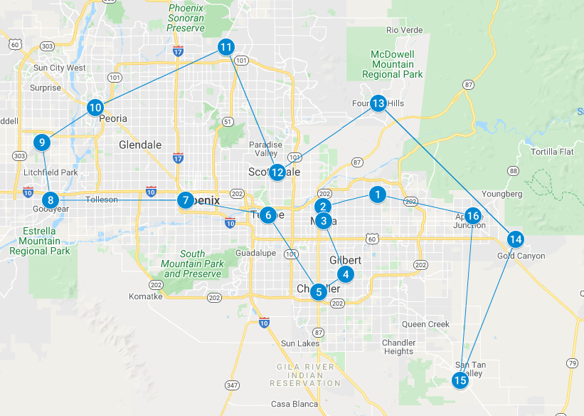 VE Day Flyover Map Arizona 