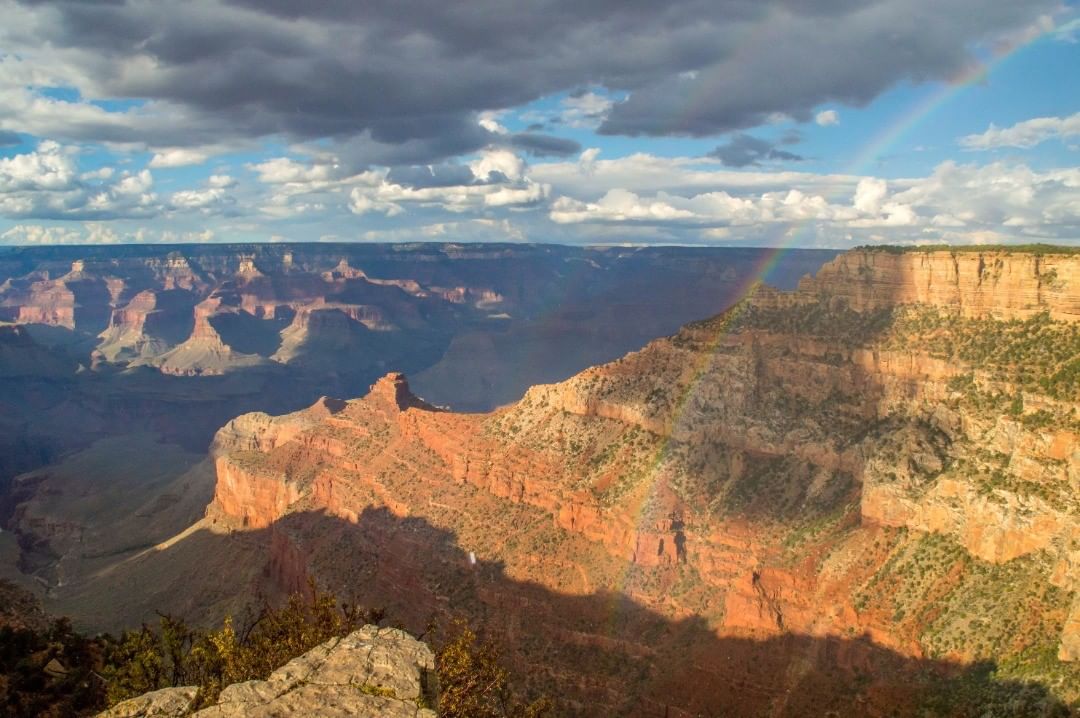 rainbow over grand canyon
