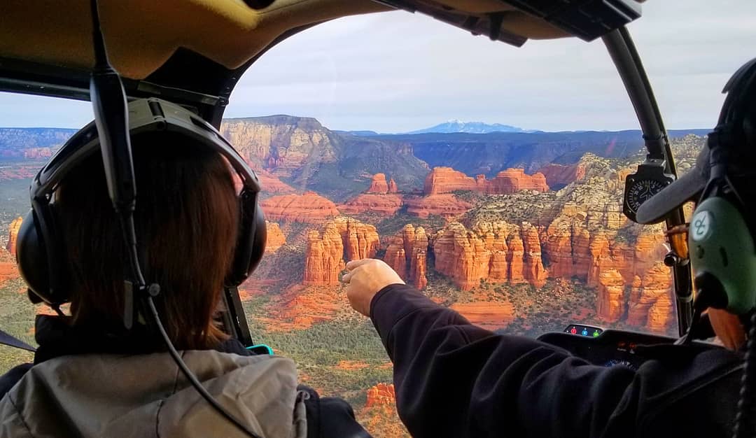 sedona landscape from the helicopter