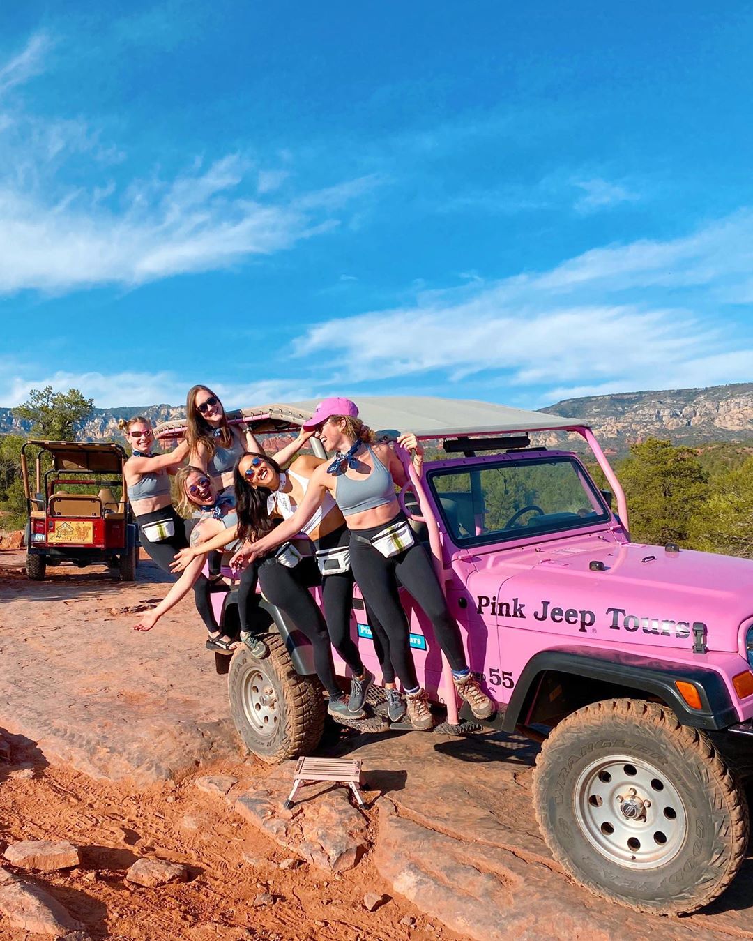 Pink Jeep Tour in az friends