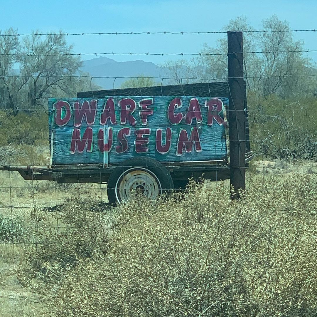 Dwarf Car Museum sign