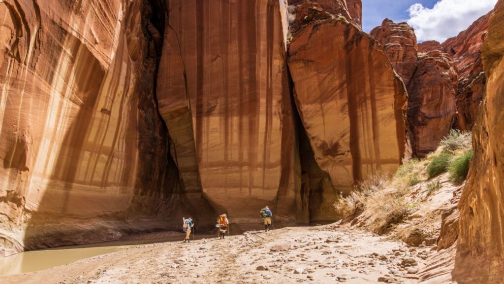 Hiker in Buckskin Gulch Slot Canyon