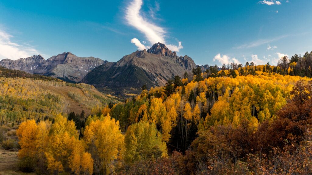 San Juan Mountains In Autumn, near Ridgway Colorado.