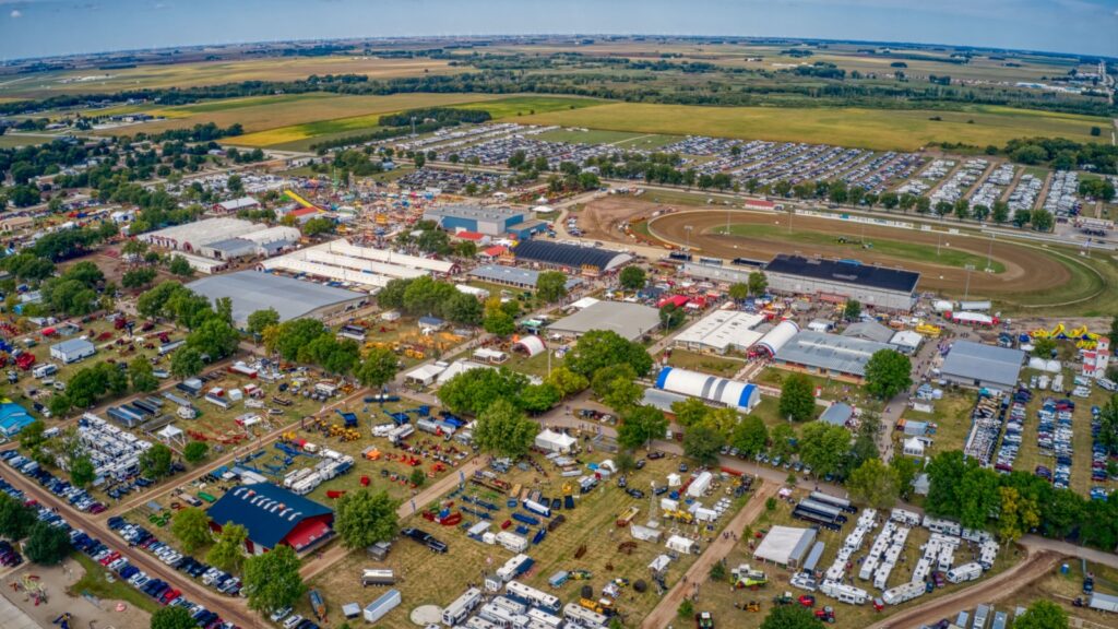 Aerial View of the Clay County Fair in North West Iowa.
