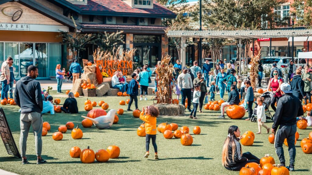 People celebrating fall festival.