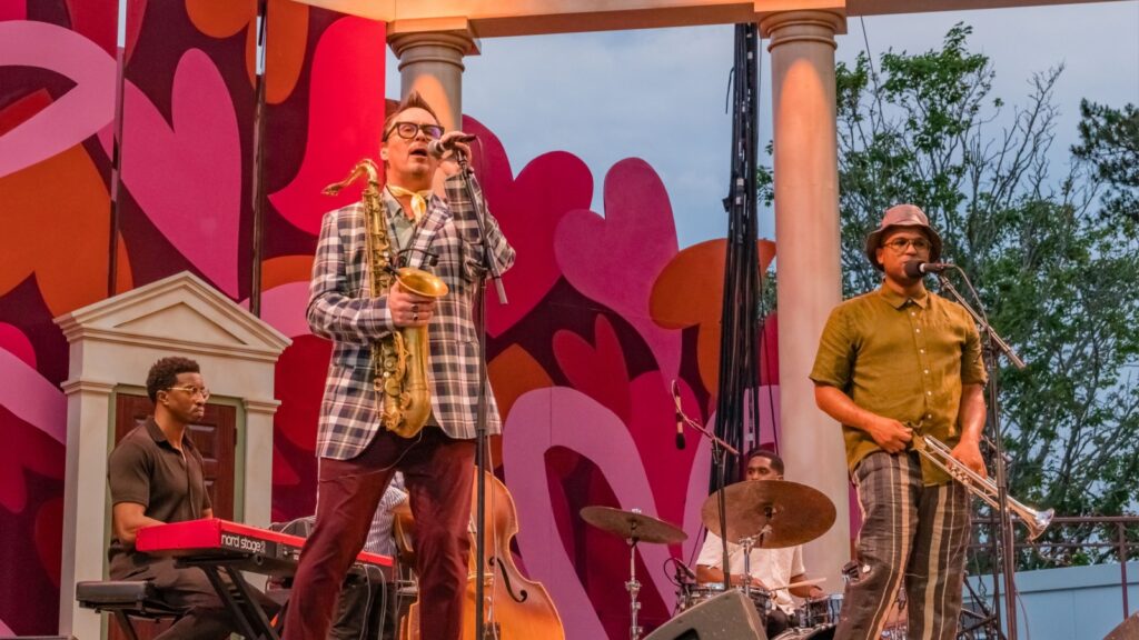  Preservation Hall Jazz Band perform at an outdoor concert at the Prescott Park Arts Festival.