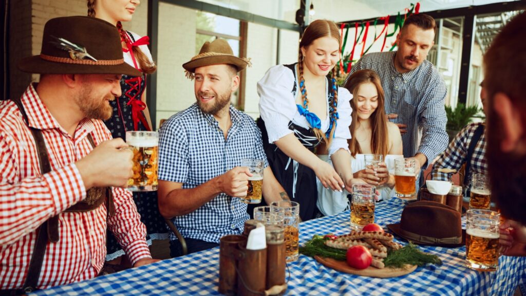 People celebrating Oktoberfest